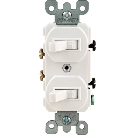 LEVITON Switch Combo Qt Dplx Wht 05224-2WS